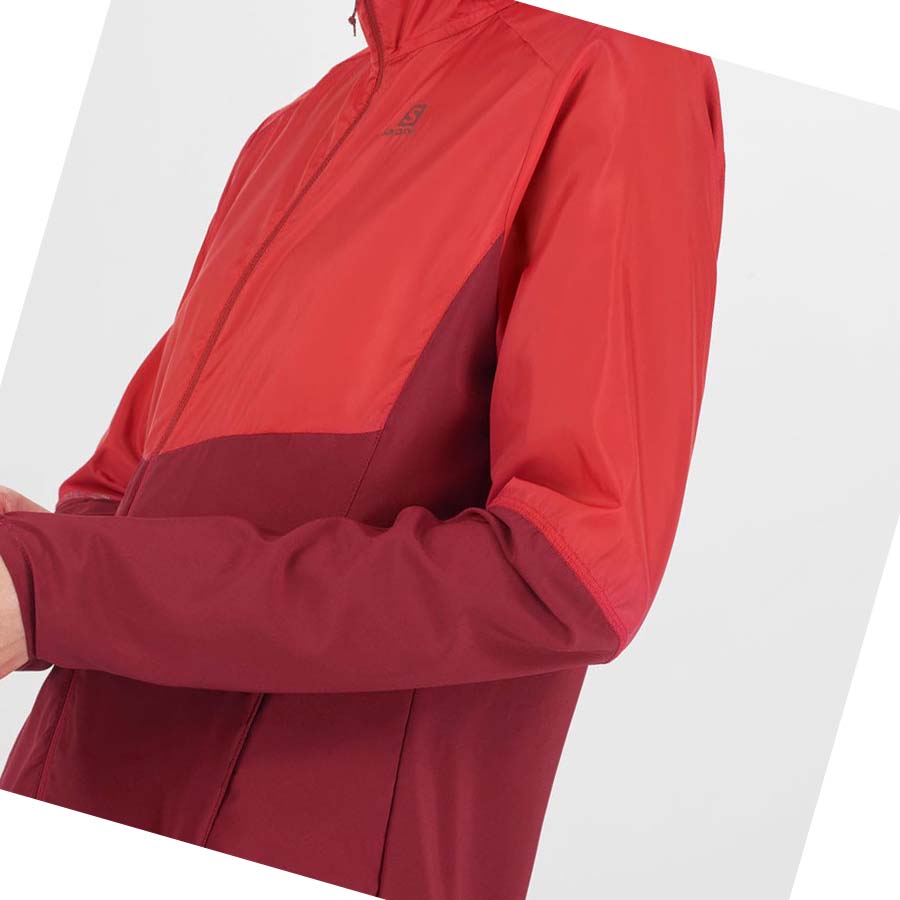 Chaquetas Salomon AGILE WIND WINDBREAKERS Mujer Rojos | MX 2460FDN